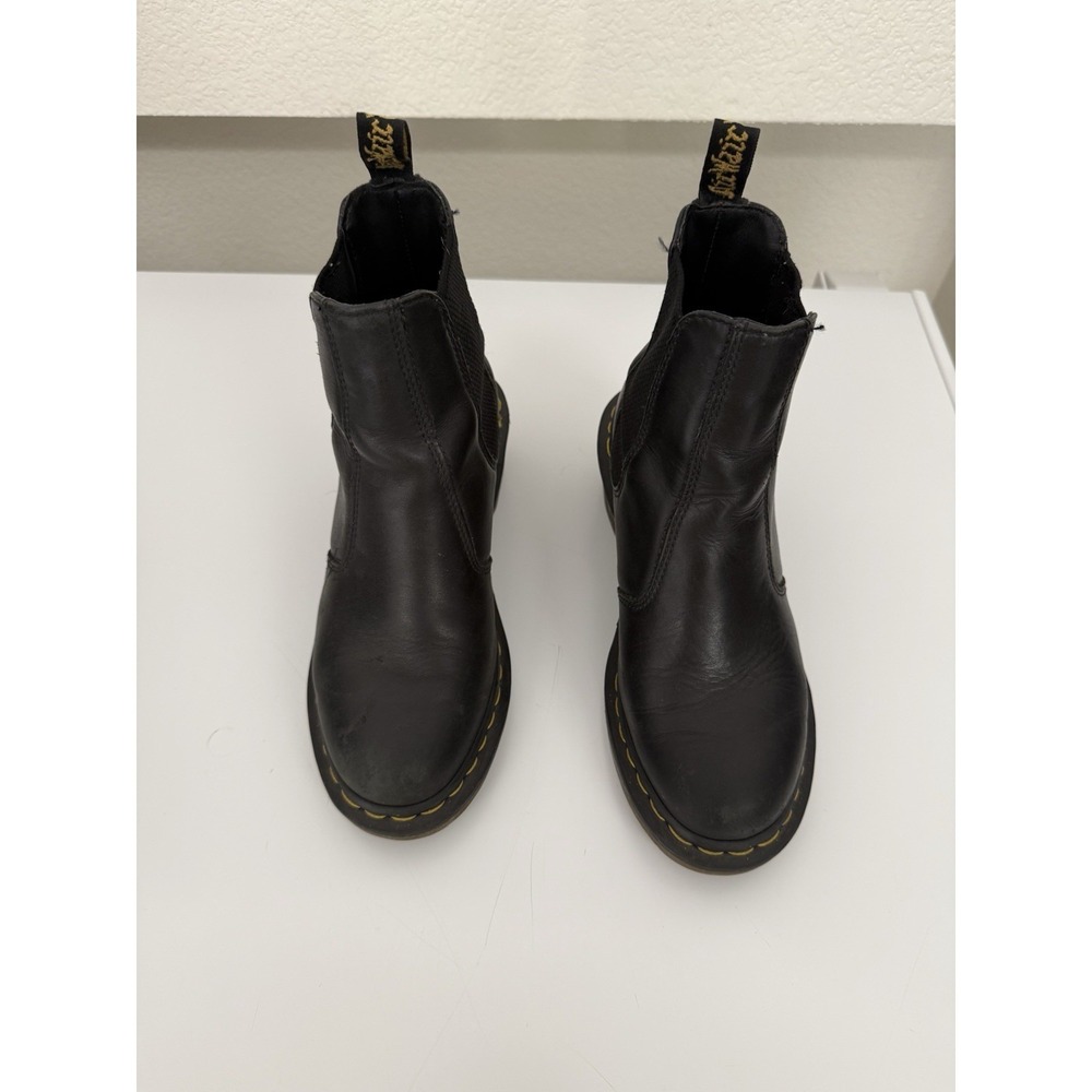 Dr. Martens Cadence Heeled Chelsea Boots Black Leather Womens 7 Pull On Ankle